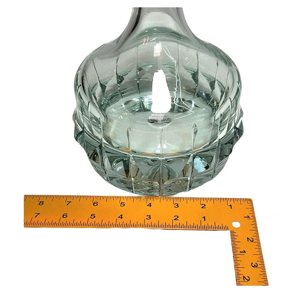 Vintage 1950s MCM Cut Glass Ship Decanter Clear Crystal Liquor Barware Heavy